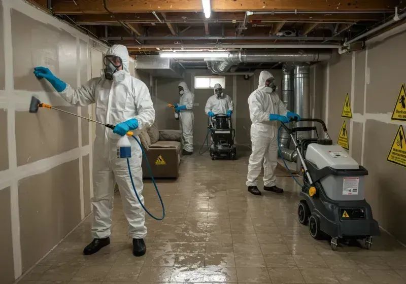 Basement Moisture Removal and Structural Drying process in Newark, AR